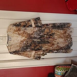 Take Two, sheer floral, kimono-ish top, L 14/16